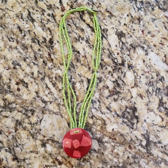 Beaded Coconut Shell Necklace - Picture 1 of 5